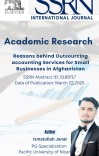 Academic Research "Reasons Behind Outsourcing Accounting Services for Small Businesses in Afghanistan " cover image